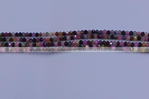 CRB1887 15.5 inches 2*3mm faceted rondelle tourmaline beads