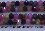 CRB1888 15.5 inches 2.5*4mm faceted rondelle tourmaline beads