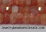 CRB1931 15.5 inches 5*8mm faceted rondelle sunstone beads