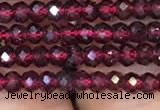 CRB1938 15.5 inches 2*3mm faceted rondelle red garnet gemstone beads