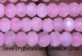 CRB1940 15.5 inches 2.5*4mm faceted rondelle rose quartz beads