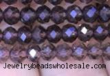 CRB1957 15.5 inches 3*4mm faceted rondelle smoky quartz beads