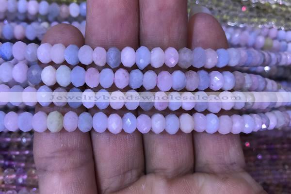 CRB1968 15.5 inches 4*6mm faceted rondelle morganite beads