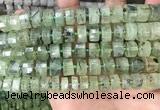 CRB2042 15.5 inches 11mm - 12mm faceted tyre prehnite beads