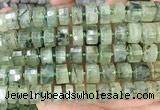 CRB2044 15.5 inches 13mm - 14mm faceted tyre prehnite beads