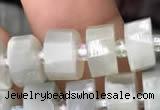 CRB2080 15.5 inches 7mm - 8mm faceted tyre grey moonstone beads