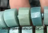 CRB2116 15.5 inches 9mm - 10mm faceted tyre amazonite beads