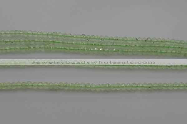 CRB212 15.5 inches 3*4mm faceted rondelle green rutilated quartz beads