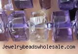 CRB2157 15.5 inches 11mm - 12mm faceted tyre ametrine beads