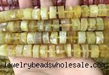 CRB2172 15.5 inches 12mm - 13mm faceted tyre yellow opal beads