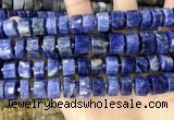 CRB2178 15.5 inches 13mm - 14mm faceted tyre sodalite beads