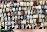 CRB2181 15.5 inches 11mm - 12mm faceted tyre crazy lace agate beads