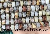 CRB2183 15.5 inches 13mm - 14mm faceted tyre crazy lace agate beads