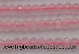 CRB220 15.5 inches 2.5*4mm faceted rondelle rose quartz beads