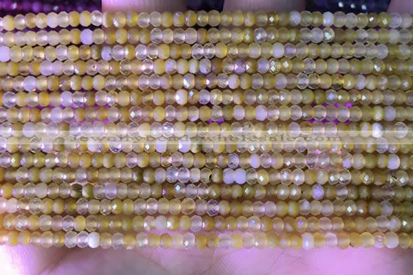 CRB2217 15.5 inches 2*3mm faceted rondelle yellow opal beads