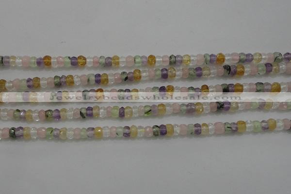 CRB222 15.5 inches 2.5*4mm faceted rondelle mixed quartz beads