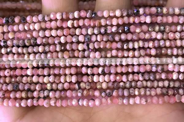 CRB2225 15.5 inches 2*3mm faceted rondelle rhodochrosite beads