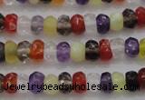 CRB223 15.5 inches 2.5*4mm faceted rondelle mixed quartz beads