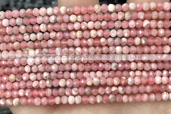 CRB2237 15.5 inches 2*3mm faceted rondelle rhodochrosite beads