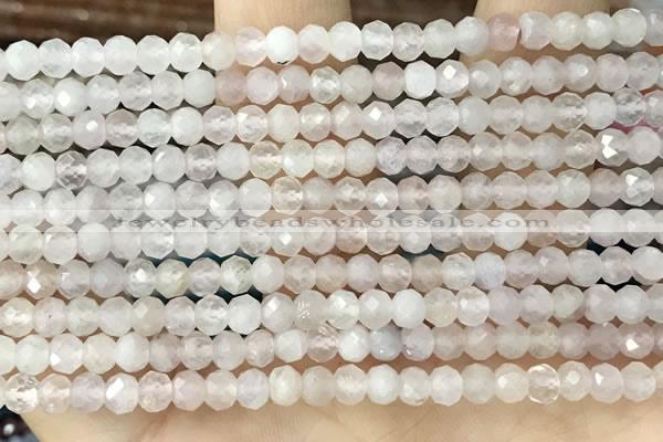 CRB2250 15.5 inches 3*4mm faceted rondelle rose quartz beads