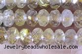 CRB2264 15.5 inches 3*5mm faceted rondelle golden rutilated quartz beads