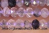 CRB2265 15.5 inches 3*4mm faceted rondelle black rutilated quartz beads