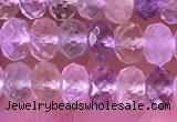 CRB2281 15.5 inches 4*6mm faceted rondelle mixed quartz beads