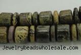 CRB250 15.5 inches 5*12mm - 10*12mm rondelle yellow artistic jasper beads