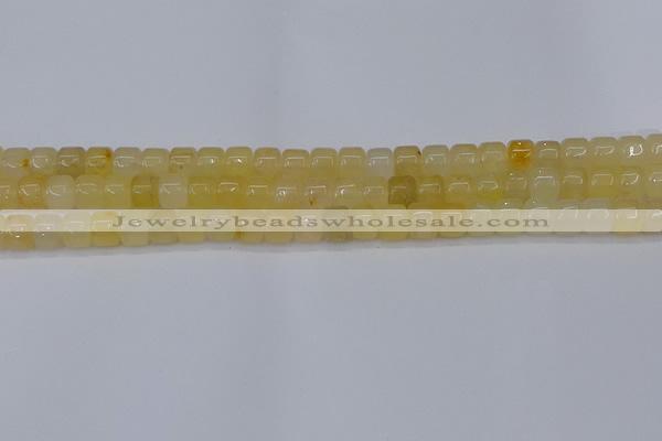 CRB2500 15.5 inches 6*8mm rondelle yellow jade beads wholesale