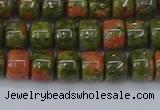 CRB2507 15.5 inches 6*8mm rondelle unakite gemstone beads