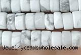 CRB2556 15.5 inches 2*4mm heishi white howlite beads wholesale