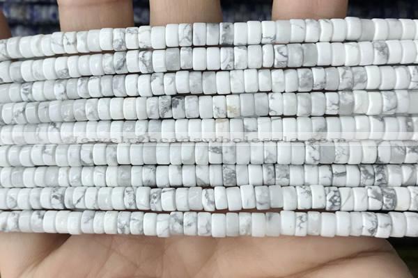 CRB2556 15.5 inches 2*4mm heishi white howlite beads wholesale