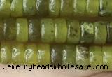 CRB2564 15.5 inches 2*4mm heishi olive jade beads wholesale