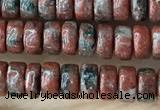 CRB2569 15.5 inches 2*4mm heishi brecciated jasper beads wholesale