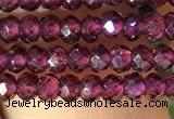 CRB2600 15.5 inches 2*3mm faceted rondelle red garnet beads