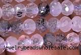 CRB2604 15.5 inches 2*3mm faceted rondelle black rutilated quartz beads