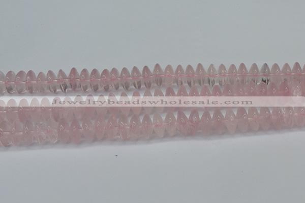 CRB261 15.5 inches 5*12mm rondelle rose quartz beads wholesale