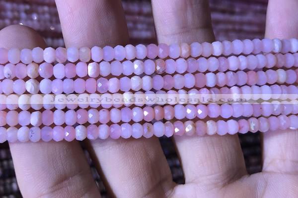 CRB2615 15.5 inches 2*3mm faceted rondelle pink opal beads