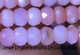 CRB2616 15.5 inches 3*4mm faceted rondelle pink opal beads