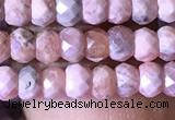 CRB2618 15.5 inches 2.5*4mm faceted rondelle rhodochrosite beads