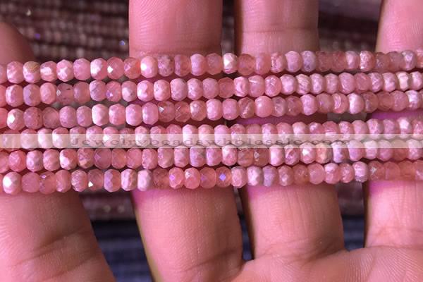 CRB2619 15.5 inches 2*3.5mm faceted rondelle rhodochrosite beads