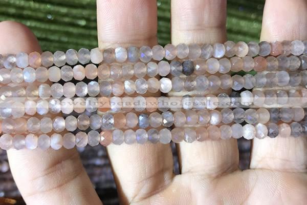 CRB2621 15.5 inches 3*4mm faceted rondelle moonstone beads