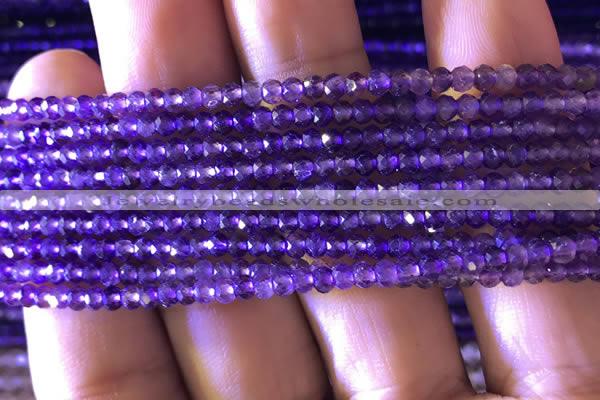 CRB2630 15.5 inches 2*3mm faceted rondelle amethyst beads