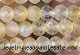 CRB2632 15.5 inches 3*4mm faceted rondelle citrine gemstone beads