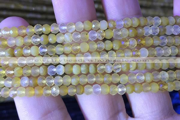 CRB2635 15.5 inches 3*4mm faceted rondelle yellow opal beads