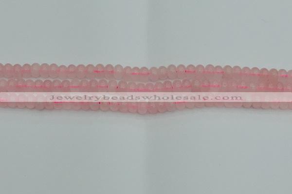 CRB2800 15.5 inches 4*6mm rondelle rose quartz beads wholesale