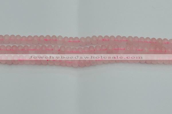 CRB2801 15.5 inches 5*8mm rondelle rose quartz beads wholesale