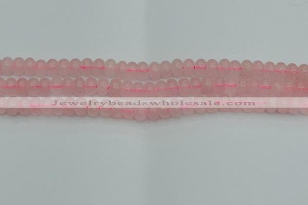 CRB2802 15.5 inches 6*10mm rondelle rose quartz beads wholesale