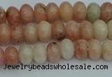 CRB2840 15.5 inches 4*6mm rondelle red plum blossom jade beads