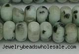 CRB2852 15.5 inches 6*10mm rondelle sesame jasper beads